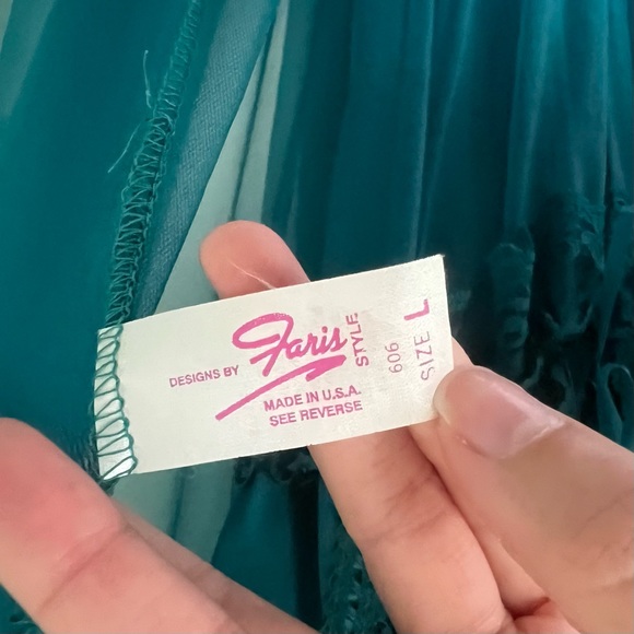 Rare Vintage 1980’s Faris Lingerie Set Teal Blue Ruffle Sheer Made in USA - Picture 10 of 12